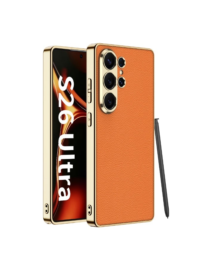 GKK Luxury Leather Slim protection cover For Samsung Galaxy S26 Ultra (2026) Metallic Paint Soft Edge Protective Case with Magsafe Wireless Charger and non-slip edges - Image 1